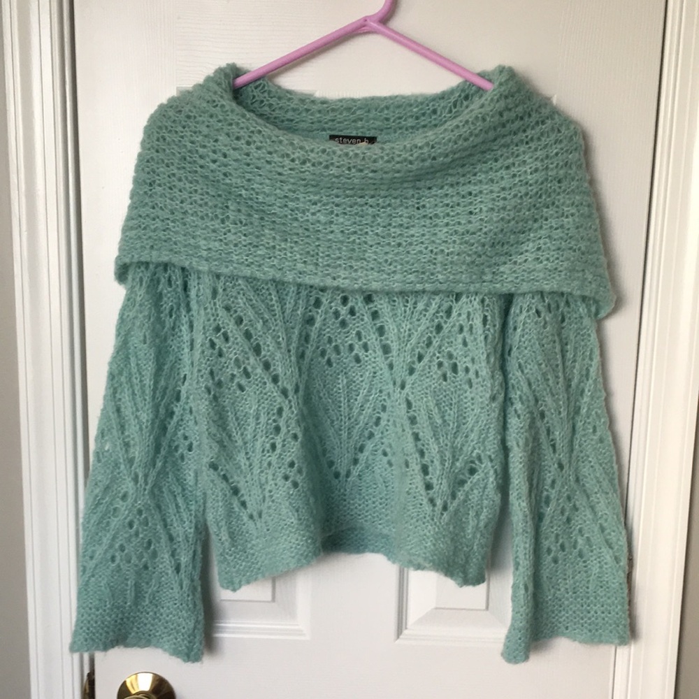 Seafoam Wool Blend Knitted Sweater
